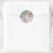 Abstract holografisch goud modern script product ronde sticker (Tas)