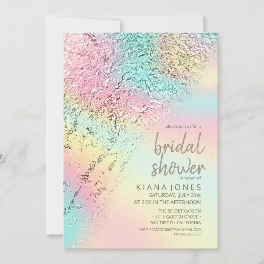 Abstract Holografisch Regenboog Vrijgezellenfeest  Kaart (Voorkant)