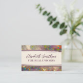 Abstract Holografisch Roos voor regenboog Gold Fem Visitekaartje (Staand voorkant)