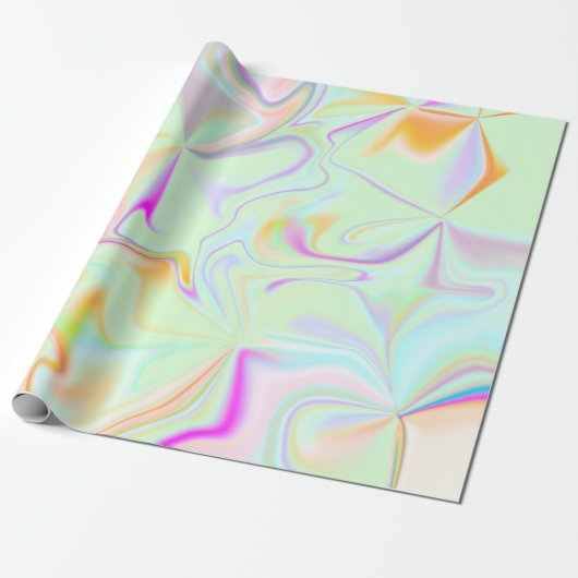 Abstract hologram Faux kleurrijk patroon Cadeaupapier (Uitgerold)