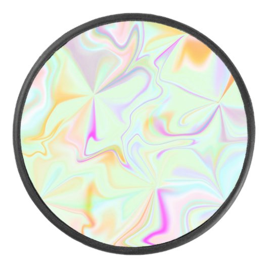 Abstract hologram Faux kleurrijk patroon Hockey Puck (Voorkant)
