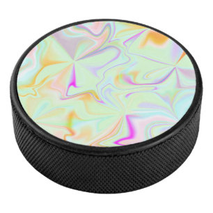 Abstract hologram Faux kleurrijk patroon Hockey Puck