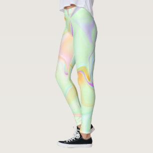 Abstract hologram Faux kleurrijk patroon Leggings