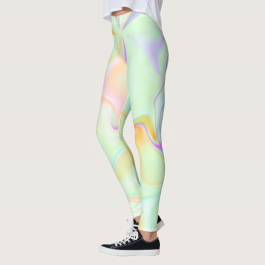 Abstract hologram Faux kleurrijk patroon Leggings (Links)