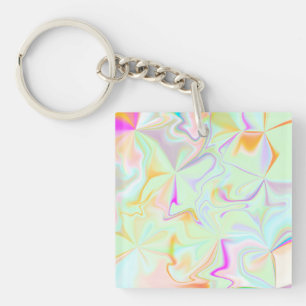 Abstract hologram Faux kleurrijk patroon Sleutelhanger