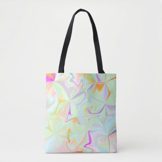 Abstract hologram Faux kleurrijk patroon Tote Bag (Voorkant)