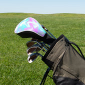 Abstract hologram kleurrijke roze blauwe cirkels golfheadcover (Insitu)