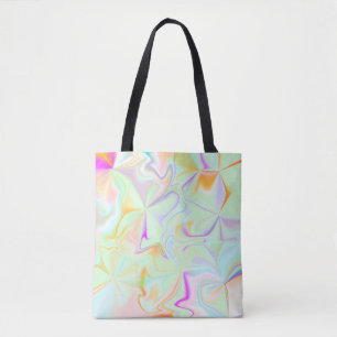 Abstract hologram nep kleurrijk patroon tote bag
