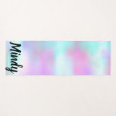 Abstract hologram regenboogroze blauw yogamat (Voorkant (horizontaal))
