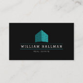Abstract Home Logo Blauwgroen/Zwart Visitekaartje (Voorkant)
