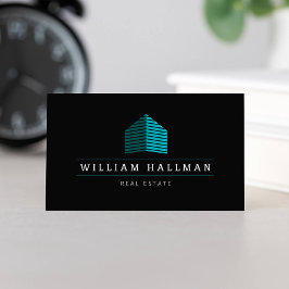 Abstract Home Logo Blauwgroen/Zwart Visitekaartje