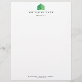 Abstract Home Logo Green/White Persoonlijk Briefhoofd
