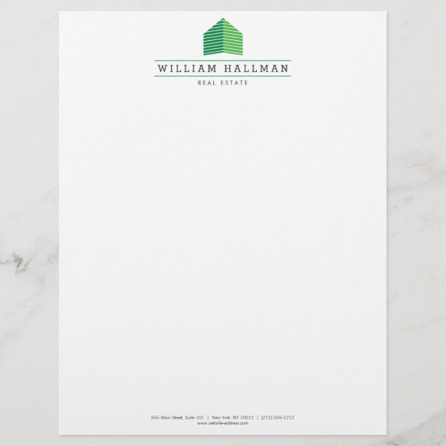 Abstract Home Logo Green/White Persoonlijk Briefhoofd (Voorkant)