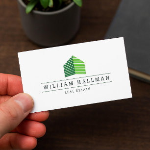 Abstract Home Logo Green/White Visitekaartje