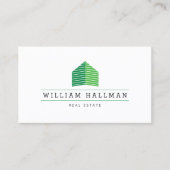 Abstract Home Logo Green/White Visitekaartje (Voorkant)
