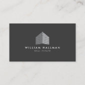 Abstract Home Logo Grijs/Donkergrijs QR code Visitekaartje (Voorkant)