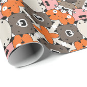 Abstract honden gezichtsontwerp cadeaupapier (Rol Hoek)