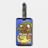 Abstract hondengezicht bagagelabel (Achterkant verticaal)