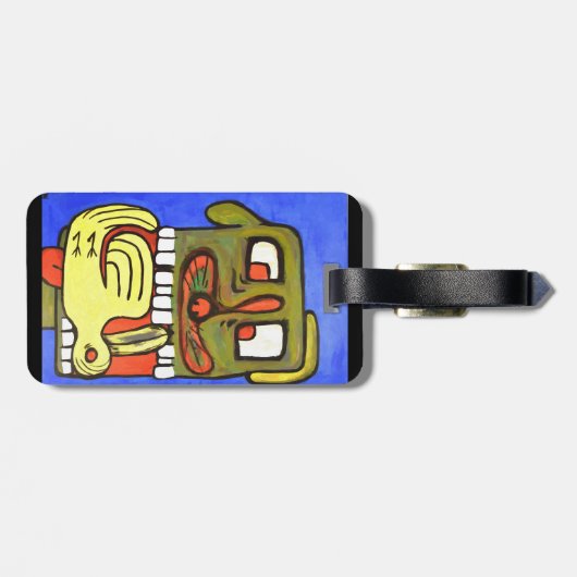 Abstract hondengezicht bagagelabel (Achterkant horizontaal)