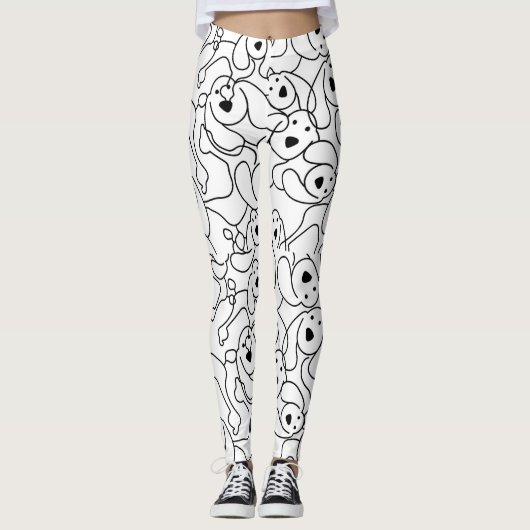 Abstract hondenontwerp leggings (Voorkant)