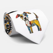 Abstract hondenontwerp stropdas (Opgerold)