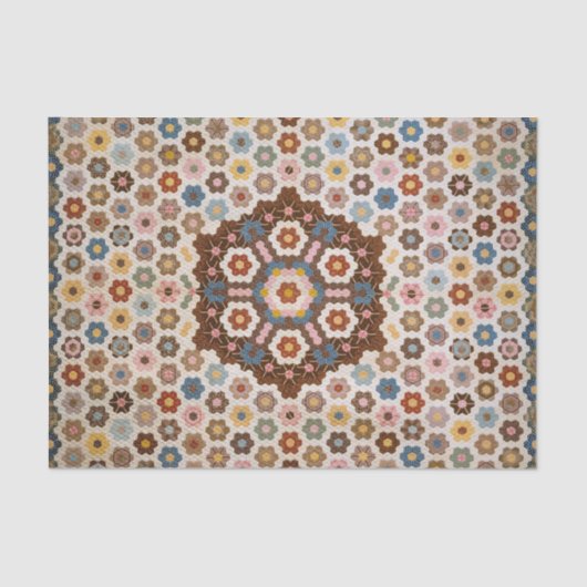  Abstract Honeycomb Colorful Quilt Pattern Tissuepapier (Voorkant)
