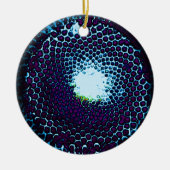 Abstract Honeycomb Design blauw en paars Keramisch Ornament (Voorkant)