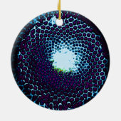 Abstract Honeycomb Design blauw en paars Keramisch Ornament (Achterkant)