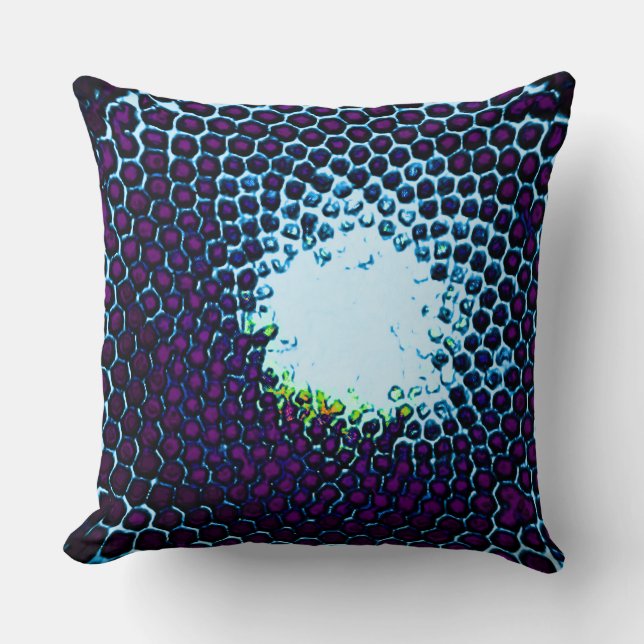 Abstract Honeycomb Design blauw en paars Kussen (Voorkant)