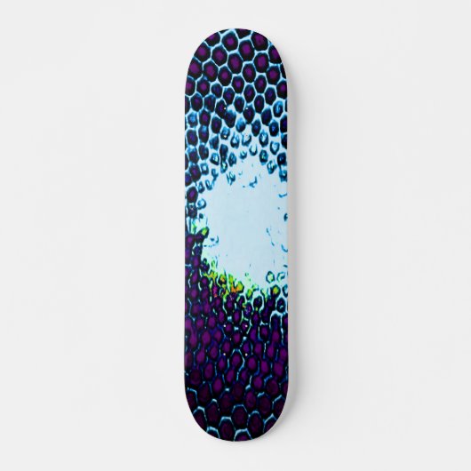 Abstract Honeycomb Design blauw en paars Persoonlijk Skateboard (Voorkant)