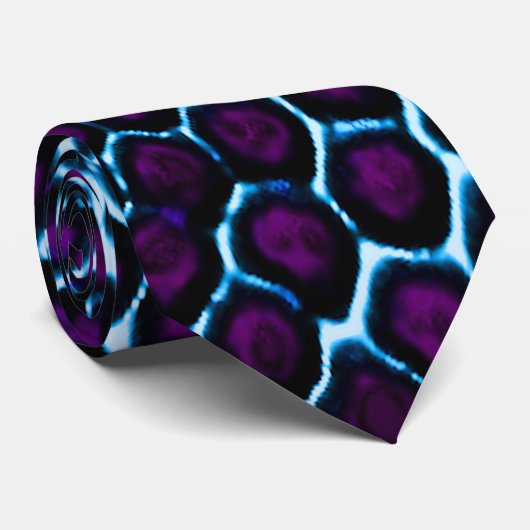 Abstract Honeycomb Design blauw en paars Stropdas (Opgerold)