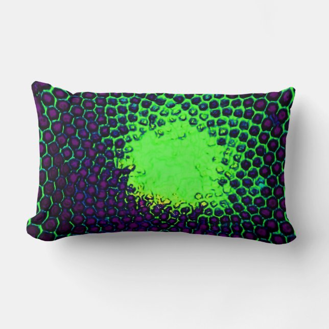 Abstract Honeycomb Design green en paars Kussen (Voorkant)