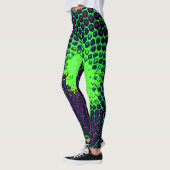 Abstract Honeycomb Design green en paars Leggings (Links)