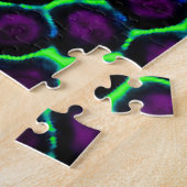 Abstract Honeycomb Design green en paars Legpuzzel (Zijkant)
