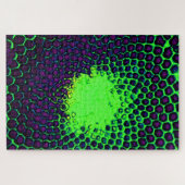 Abstract Honeycomb Design green en paars Legpuzzel (Horizontaal)