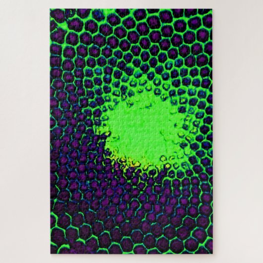 Abstract Honeycomb Design green en paars Legpuzzel (Verticaal)