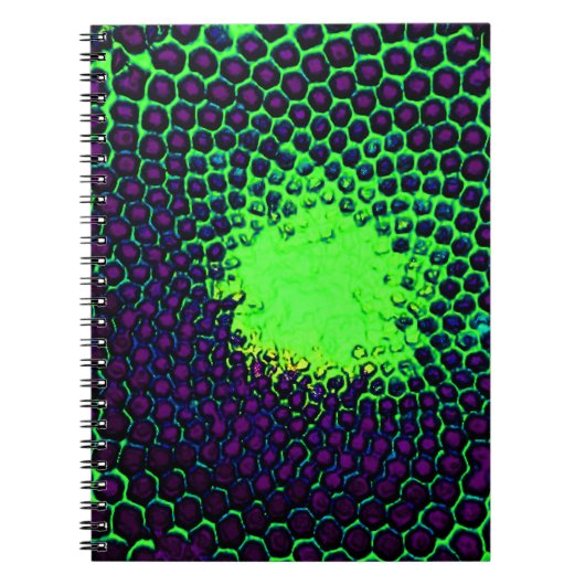 Abstract Honeycomb Design green en paars Notitieboek (Voorkant)