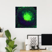 Abstract Honeycomb Design green en paars Poster (Thuiskantoor)