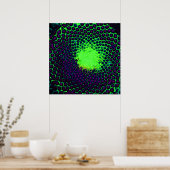 Abstract Honeycomb Design green en paars Poster (Keuken)