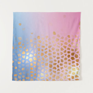 Abstract honingraat op blauwe roze gradiënt colo wandkleed
