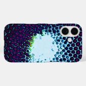 Abstract honingraatontwerp blauw en paars Case-Mate iPhone case (Achterkant (horizontaal))