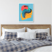Abstract Horizon Swirl Canvas Afdruk (Insitu (Slaapkamer))