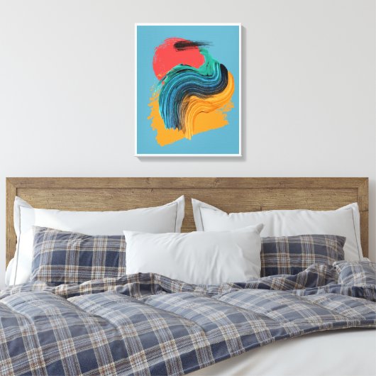 Abstract Horizon Swirl Canvas Afdruk (Insitu (Slaapkamer))