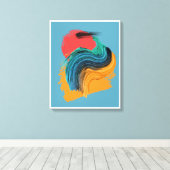 Abstract Horizon Swirl Canvas Afdruk (Insitu (Houten vloer))