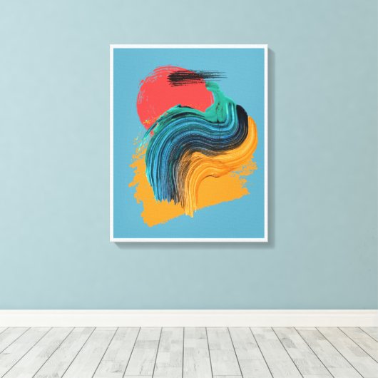 Abstract Horizon Swirl Canvas Afdruk (Insitu (Houten vloer))