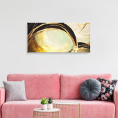 Abstract horizontaal canvas met gouden effect (Insitu (Woonkamer))