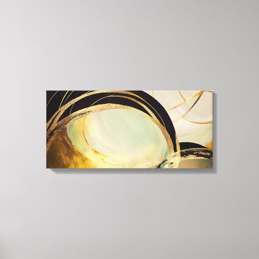 Abstract horizontaal canvas met gouden effect (Voorkant)