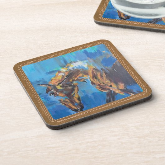 Abstract Horse Art Bier Onderzetter (Linkerzijde)