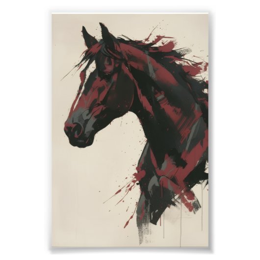 Abstract Horse Wall Art Foto Afdruk (Voorkant)