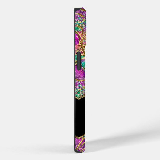 Abstract Hot Pink Paars Gold Case-Mate iPhone Case (Achterkant / Rechts)